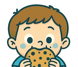 Boy eating a cookie